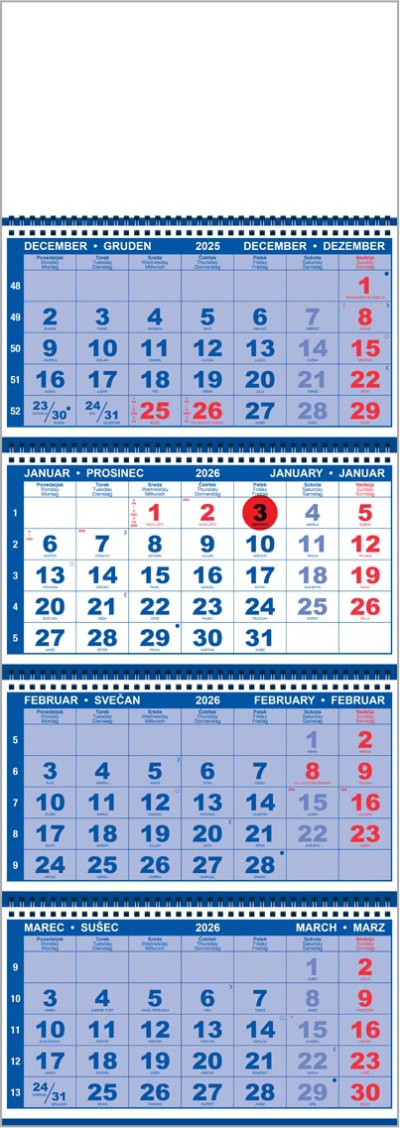 Štiridelni stenski koledar