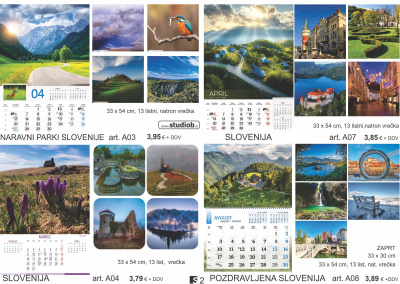Koledarji 2026 Slovenija, cvetje